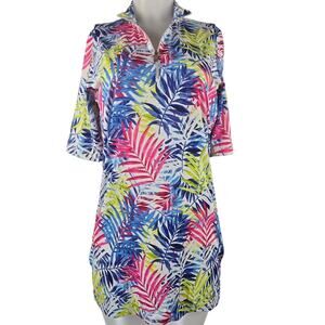 Tail Tropical Leaves Athletic Vacation Pickle Ball Pockets Women's Dress M